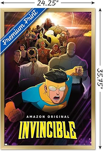 Miniatura 3 de Trends International Invincible - Póster de pared de una hoja, 34 pulgadas de largo x 22.4 pulgadas, versión enmarcada en oro