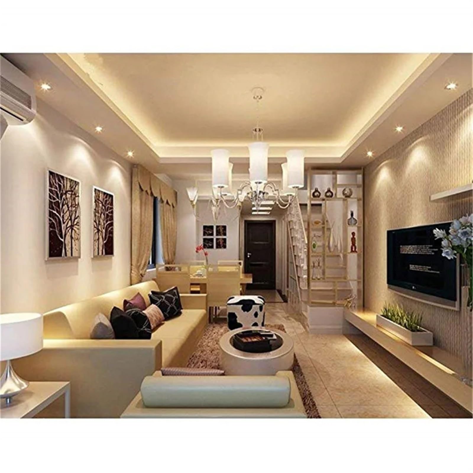 4 Bombillas de luz LED GU10 85-265V lámpara de Fuente IP65 focos LED Impermeables luz descendente LED Blanca cálida for iluminación Interior (Color : Warm White)
