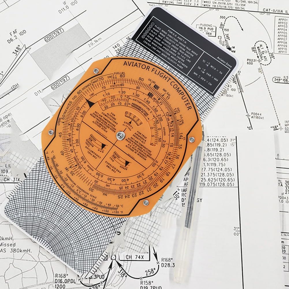 LatoYard for 360° Rotating Aviation Flight Computer Plotter Transparent