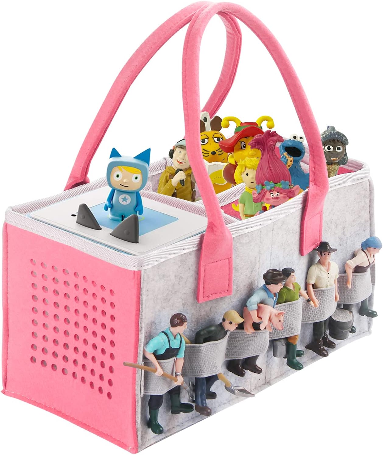 Shudyear Carry case for Toniebox Starter Set and Accessories Storage Bag,Felt Organizer Bag for Toniebox Audio Player and Figurine,Travel Carrying Bag for Toniebox & Accessories