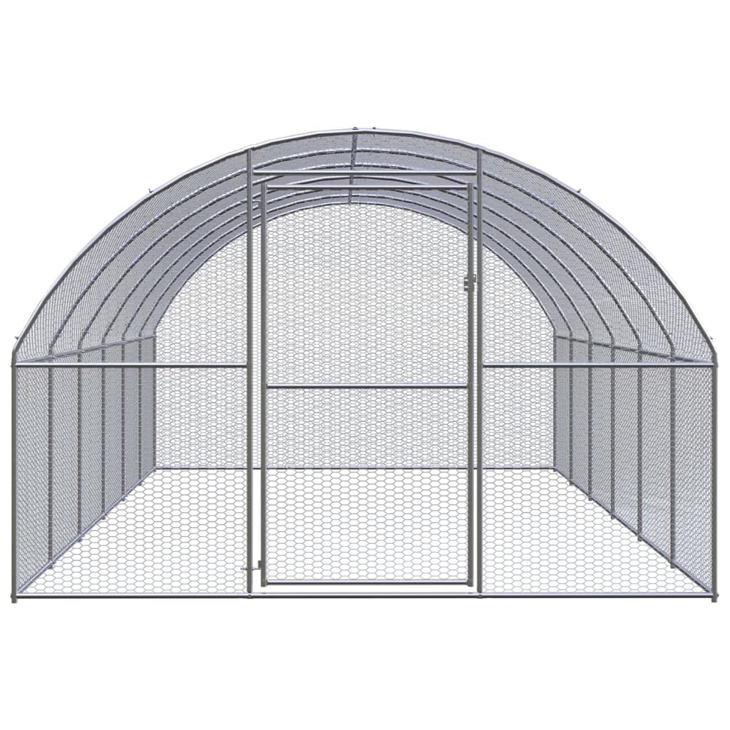 Kippenren 6 m² gaas hok 2 x 3 x 2 m gegalvaniseerd staal