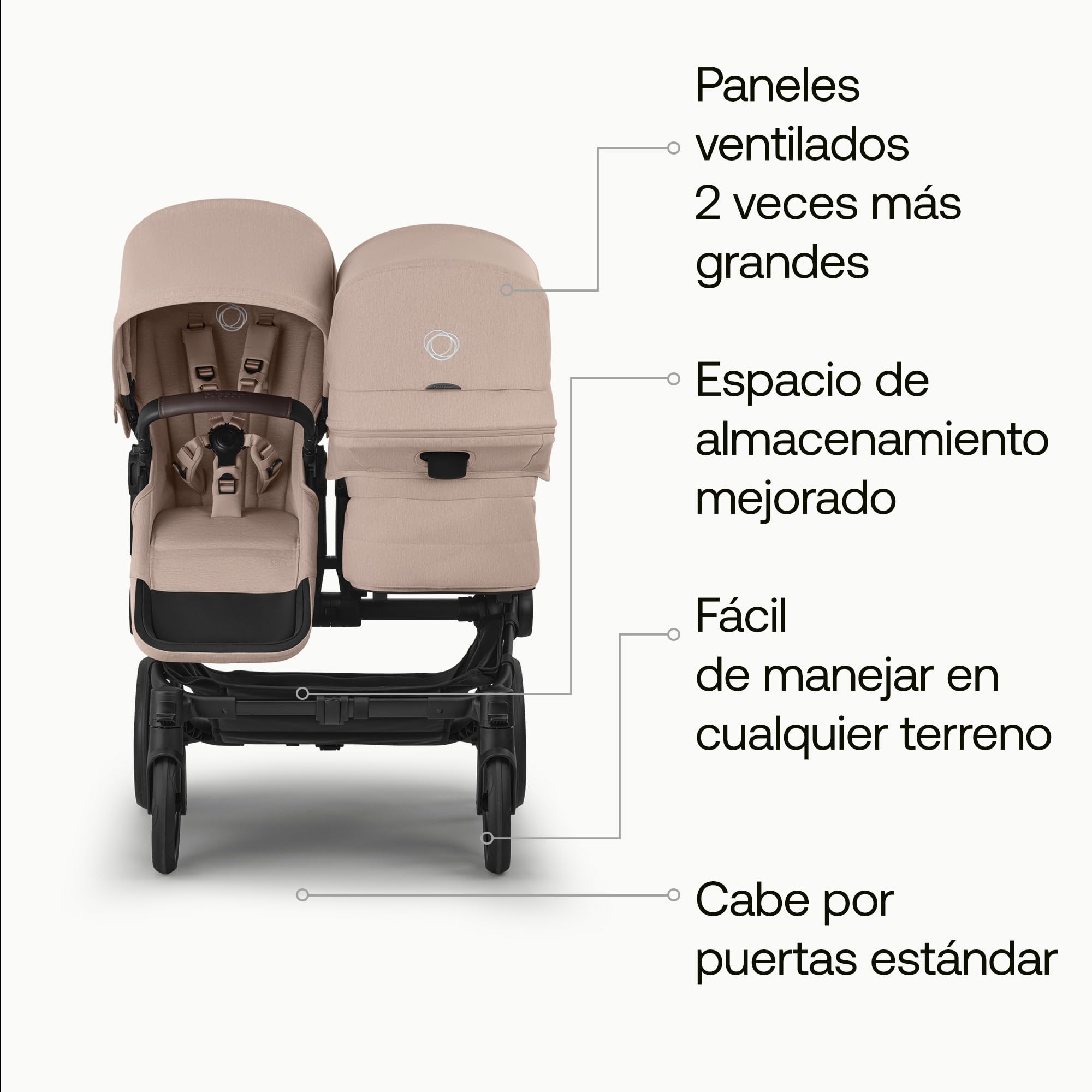 Bugaboo Donkey 6 carrito doble pack de extensión, con silla reversible