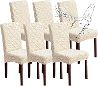 Vista 24 de Genina Fundas impermeables para sillas de comedor, fundas elásticas de jacquard para sillas de comedor, extraíbles y lavables, protector de silla
