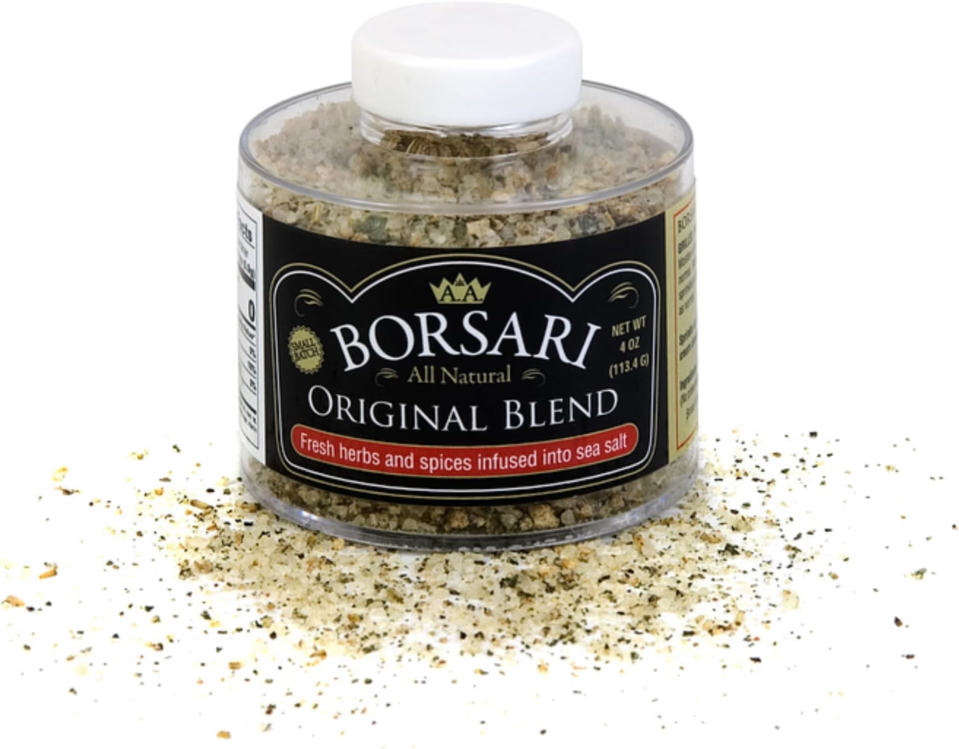 Borsari Original Seasoning Salt - Seasoned Salt Blend - Gourmet Seasonings With Herbs and Spices - All Natural Seasoning Blend for Cooking (Original 4 oz, Pack of 1)