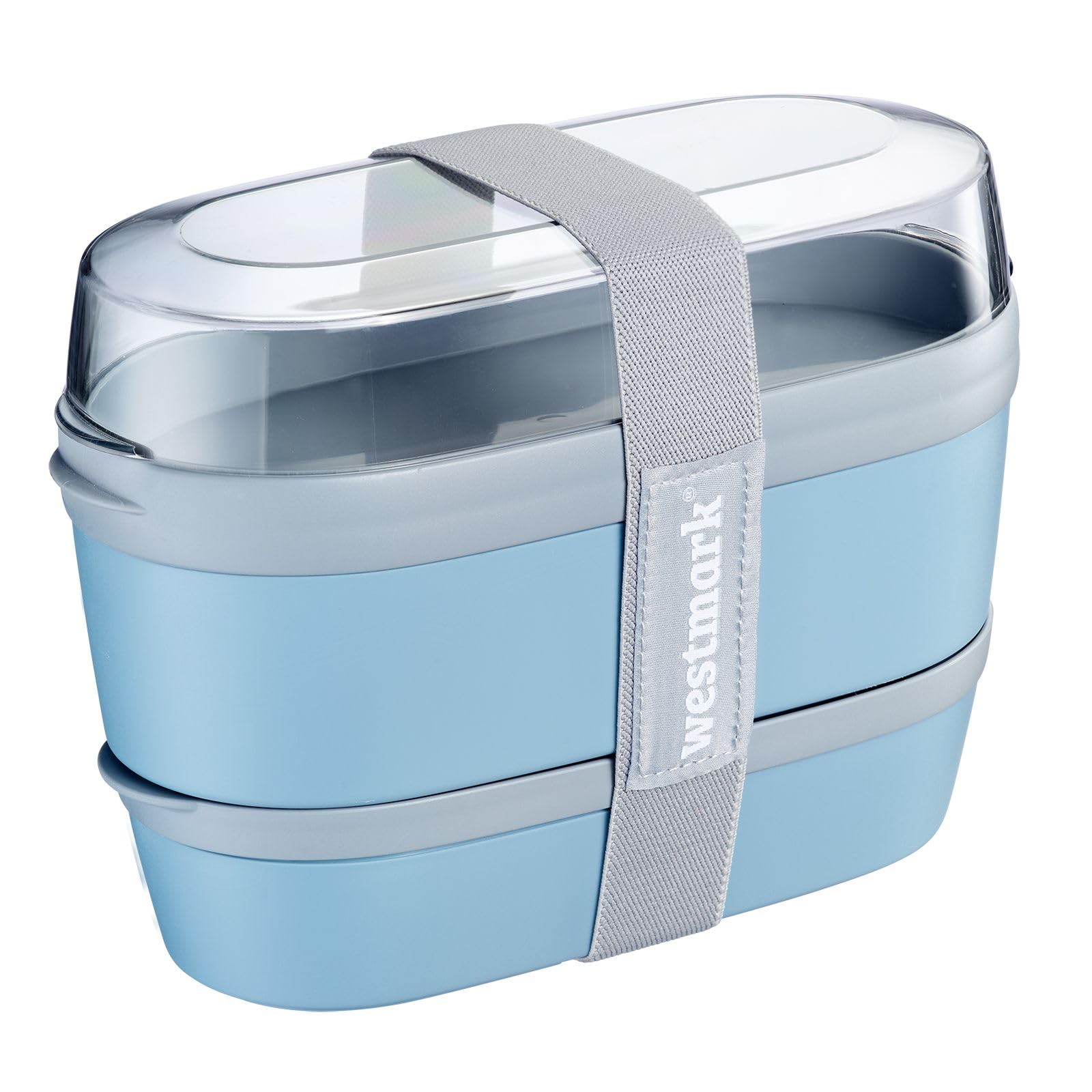 Westmark Lunchbox Maxi – Practical Box with Compartment System in bento Style, 760 ml, 830 ml and 425 ml containers for Meal prep, School and Office, Made in Germany – Blue