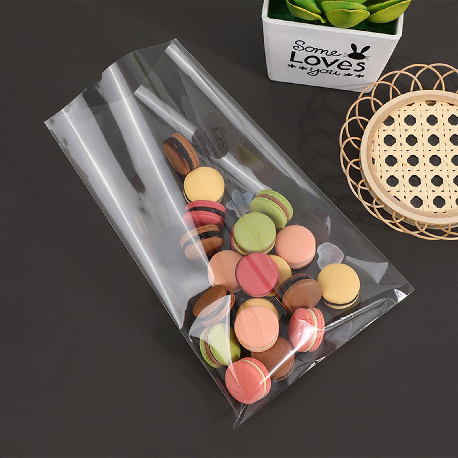 TAKUZA 100 Stück Cellophantüten Klein, Zellophantüten Klein, Kleine Plätzchentüten, Kekstüten Transparent mit 100 Gold Gedrehtes Band, Weihnachten Klarsichttüten für Süßigkeiten Kekse Kuchen(10x15cm) Bürobedarf & Schreibwaren