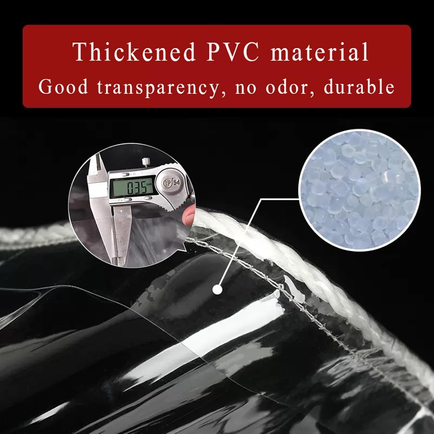 Outdoor Vinyl Curtain PVC Plastic Tarp Sheet Cover Waterproof & Tear Proof 0.35mm Heavy Duty Transparent Tarpaulin for Garden, Porch, Gazebos, Balcony Panel Curtains(1.4x2m)