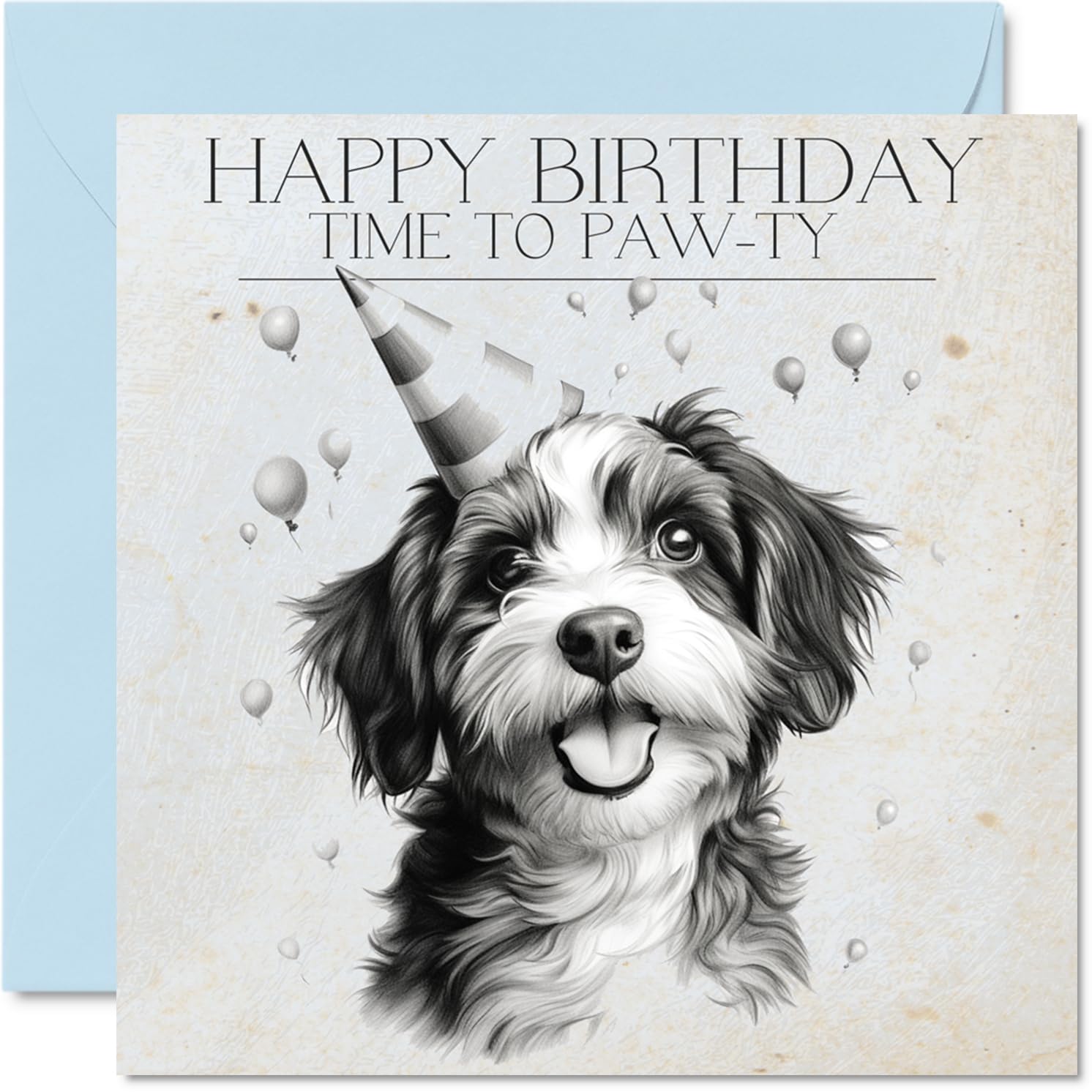 refPIDY2 - Biglietto per auguri di compleanno con cane Yorkshire Terrier A5