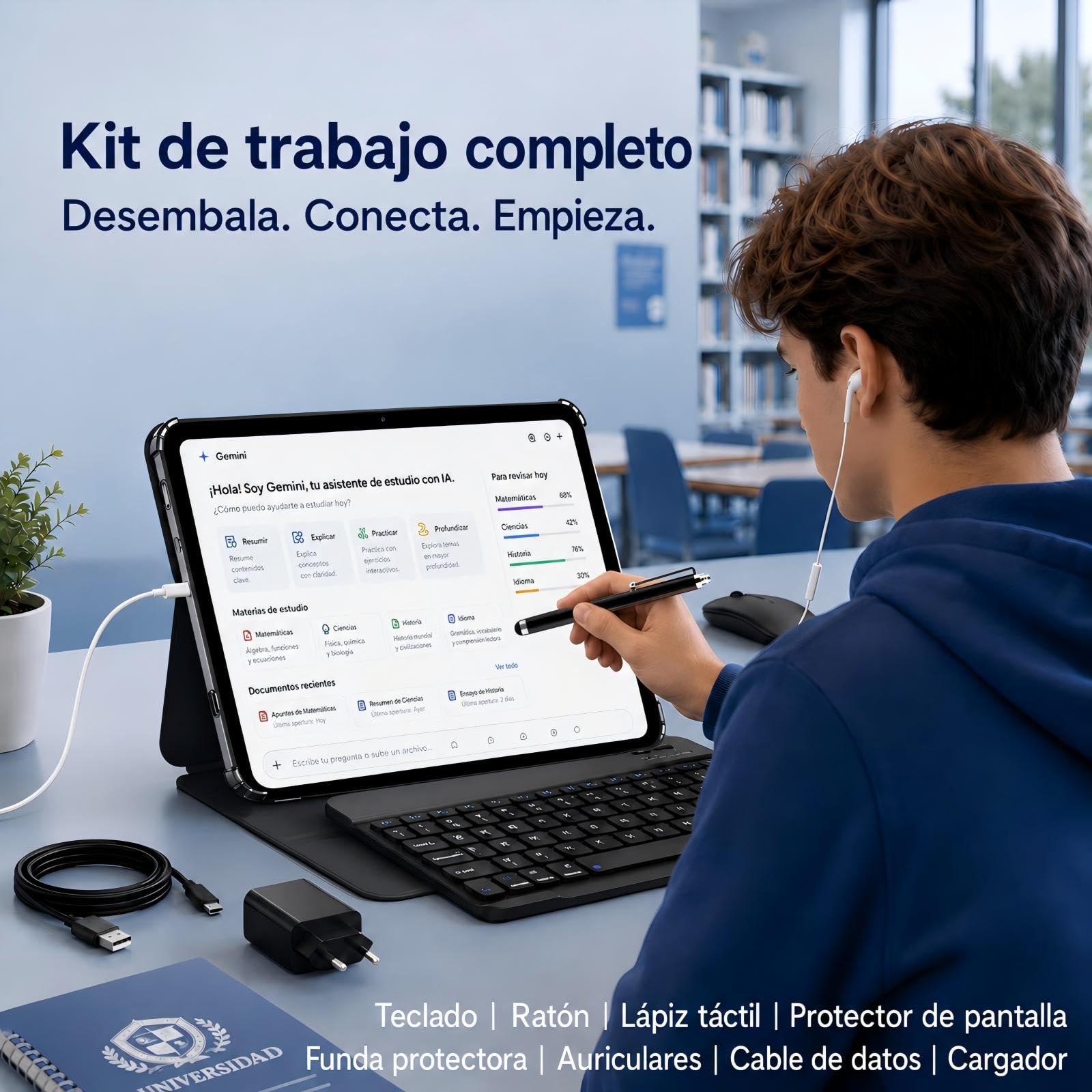 TABWEE 2026 Tableta Mejorada de 13,4 Pulgadas con Android 16 y Teclado | Pantalla IPS 2K 120 Hz, 24 GB RAM + 256 GB ROM, Procesador Octa-Core 2,2 GHz, Batería 10000 mAh, Tablet Incluye Lápiz y Ratón