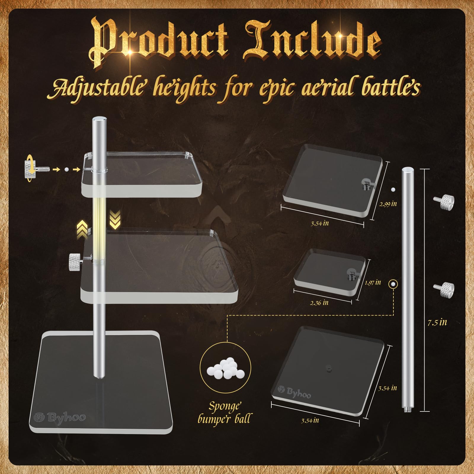 Byhoo DND Flight Stand, Flying Miniatures Combat Risers, Acrylic ...
