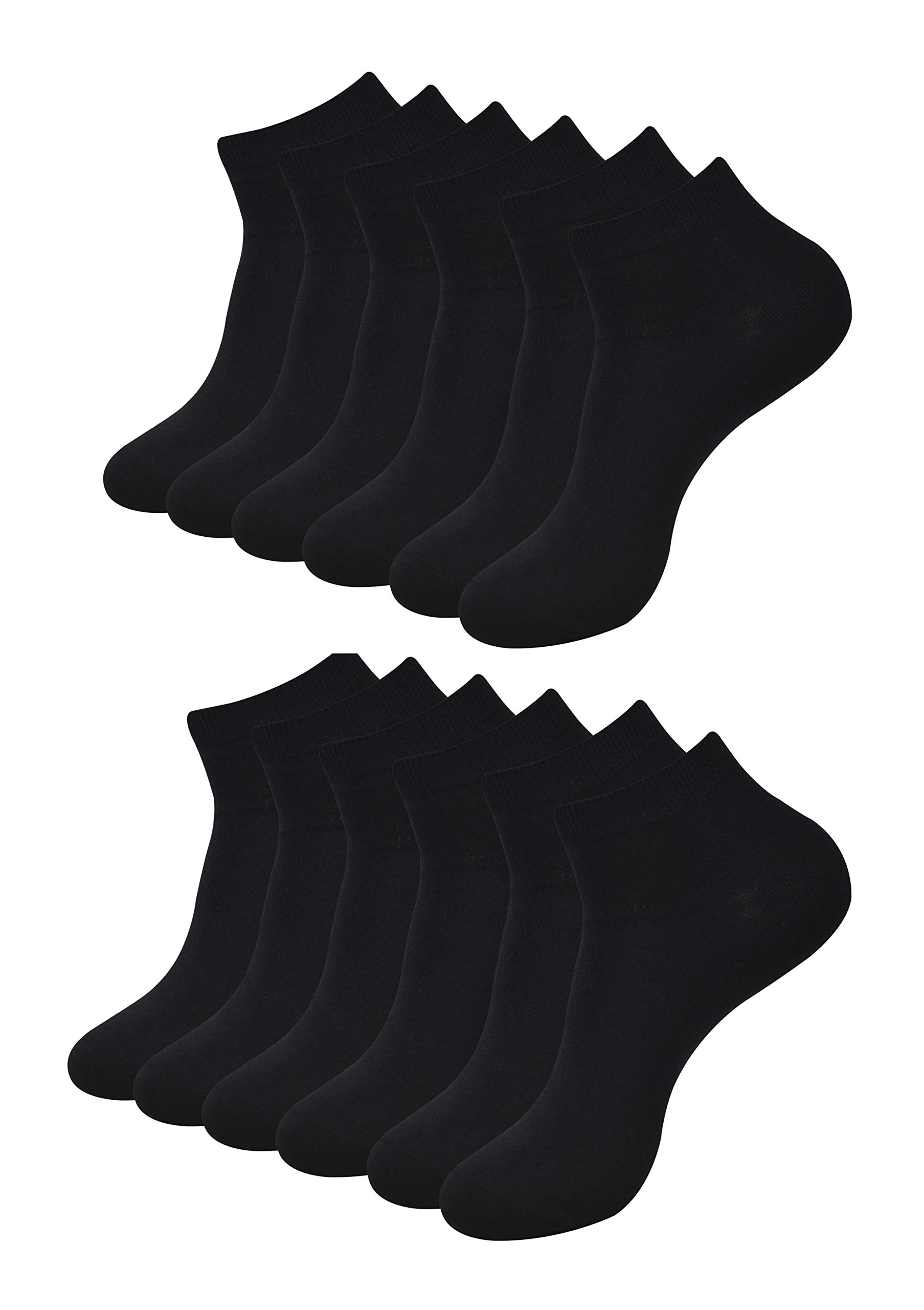 SocksXpress Men's Solid Colored Ankle Length Socks Made with 100% Combed Cotton & Spandex - Combo Pack of 6 | Ultra-Breathable Combed Cotton Socks for Men | Size UK 7 to UK 11