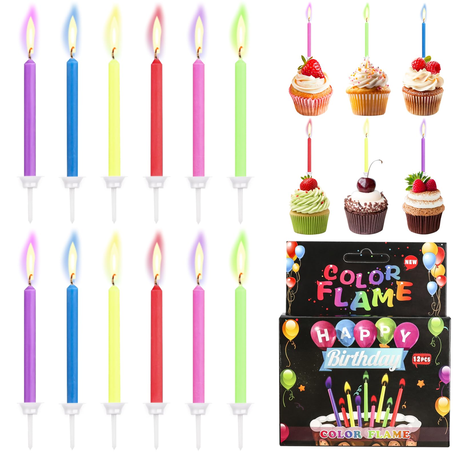 10 Bougies Magique Anniversaire - Qui Se Rallument - Blister 5 Cm - Effet Surprise Garanti