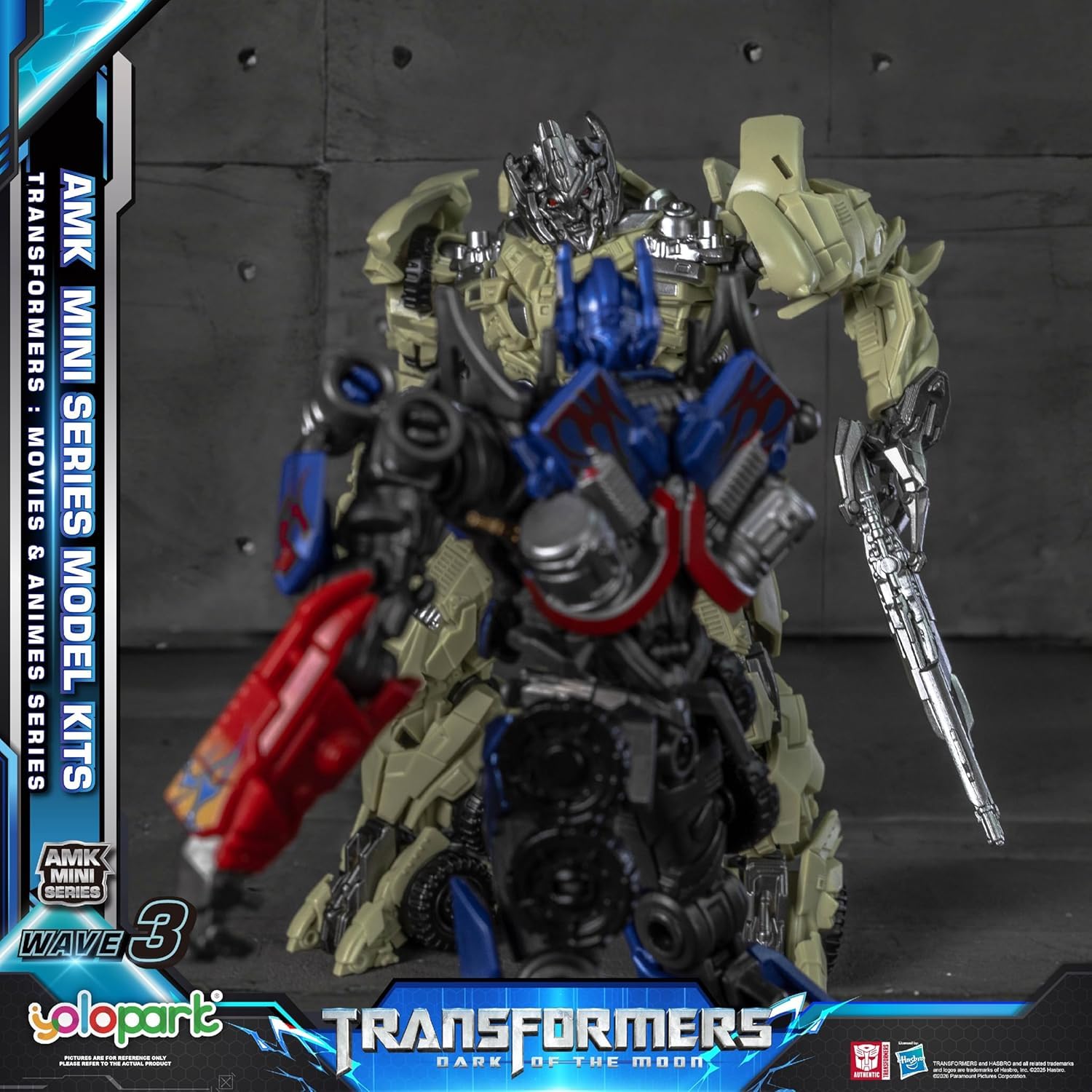 YOLOPARK 6+1 Pack Transformers AMK MINI WAVE3 Actionfiguren | 4,7" hoch beweglich TF3 Optimus Prime Megatron, IDW Orion Pax Bumblebee, G1 Ironhide Ratchet Actionfiguren für Kinder ab 8+