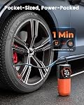 ETENWOLF S1 Gonfleur de pneus Portable Air Compresseur, 160PSI Air Pompe pour pneus de voiture, vélo, moto, boules, pompe à pneus à inflation rapide, pompe sans fil avec LED lampe & Mesure de pression numérique