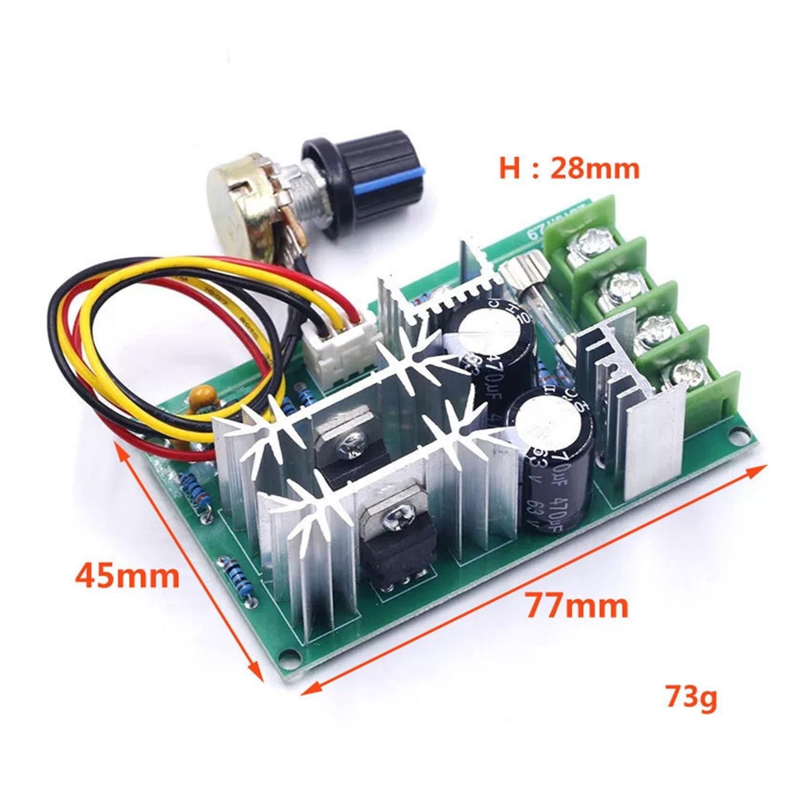 Motortreiber, 5 Stücke DC10-60V DC Motor Geschwindigkeit Regler 12V 24V 36V 48V High Power Stick Modul PWM 20A Strom,Intelligente Steuerung