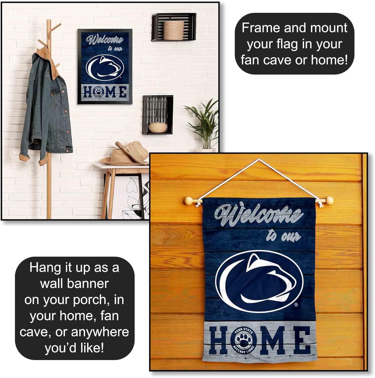 College Flags & Banners Co. Penn State Nittany Lions Welcome To Our Home Double Sided Garden Yard Flag - Image 5
