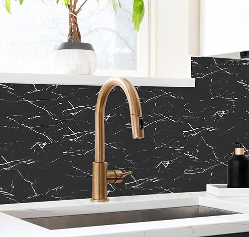 Clásico 40 piezas de tablero rectangular de espuma 3D mármol negro impreso azulejos azulejos patrón patrón autoadhesivo DIY pared escalera