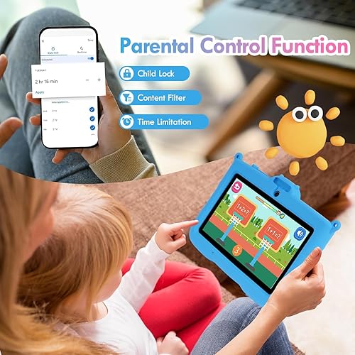 Miniatura 3 de SANNUO Tableta para Niños, Tableta Android de 7 Pulgadas para Niños, 8GB RAM 64GB ROM 256GB Expandible, Tabletas para Niños Pequeños con Estuche