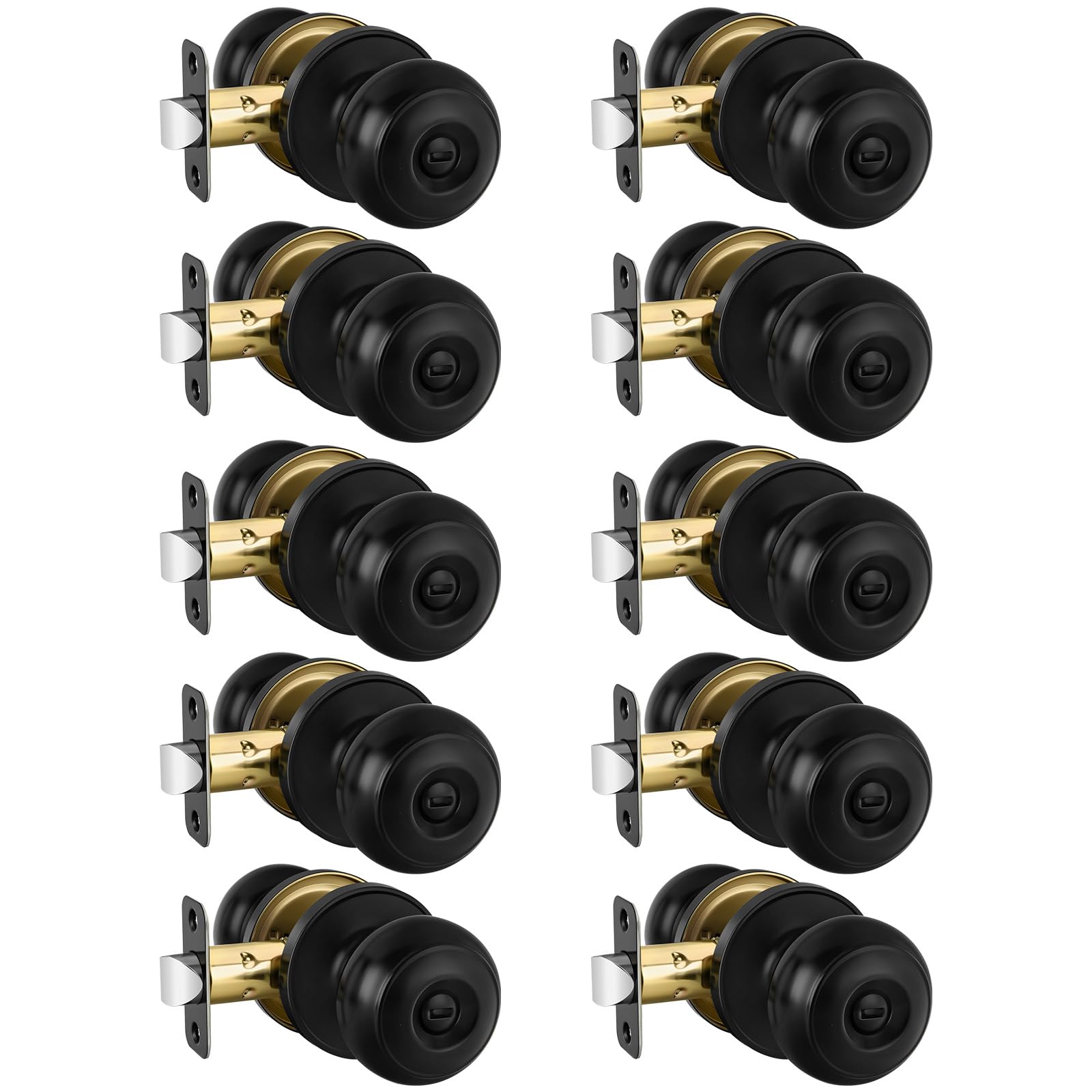 Haidms 6 Pack Matte Black Door Knobs Interior Privacy, Black Interior Door Knobs for Bedroom or Bathroom Classic Round Doorknobs Hardware — Amazon image 18
