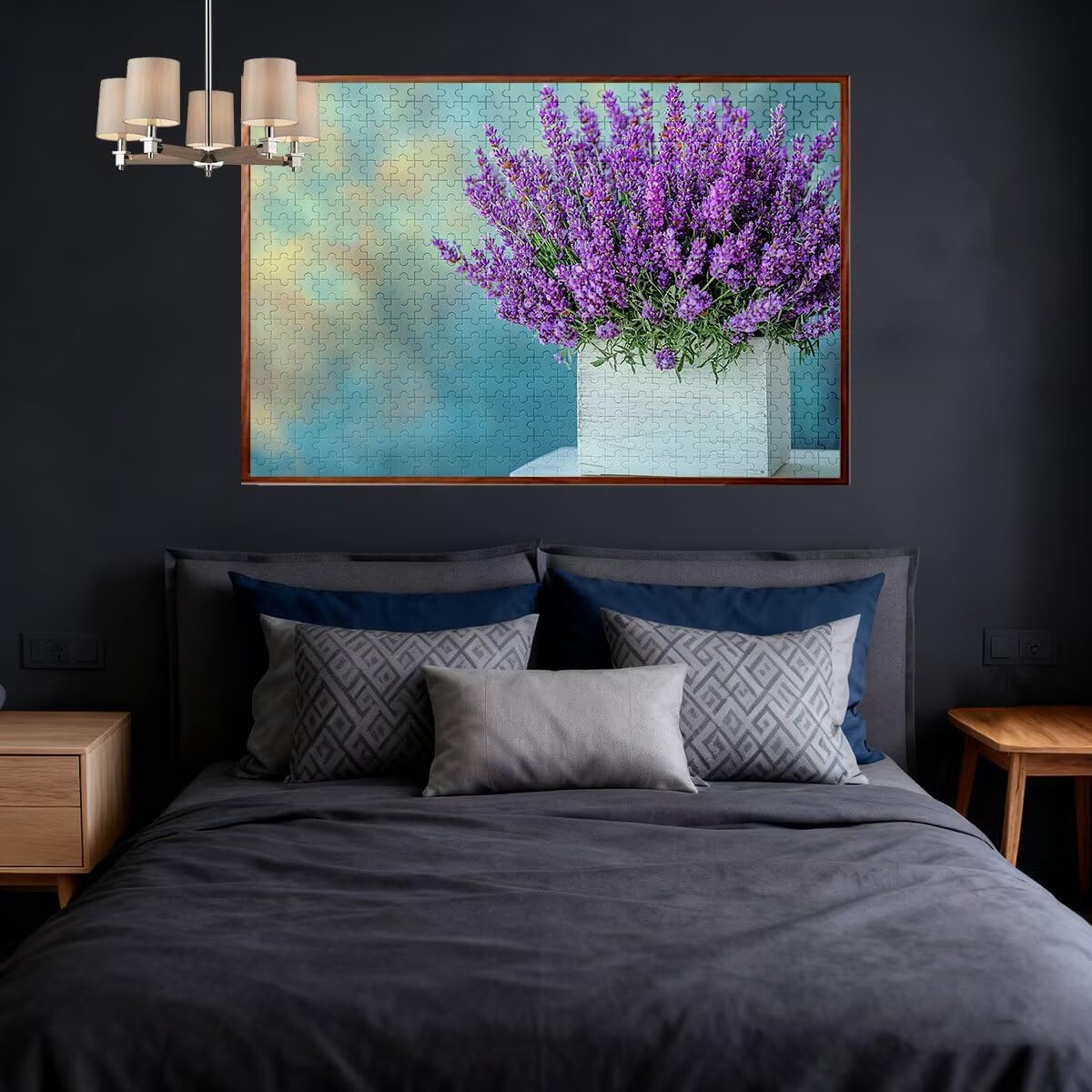Puzzle 1500 elementów dla dorosłych, kwiat, lawenda, klasyczne drewniane puzzle dla dorosłych, 87 x 57 cm, niepożądane wyzwanie, gra edukacyjna, puzzle dla całej rodziny, relaksujący prezent dla