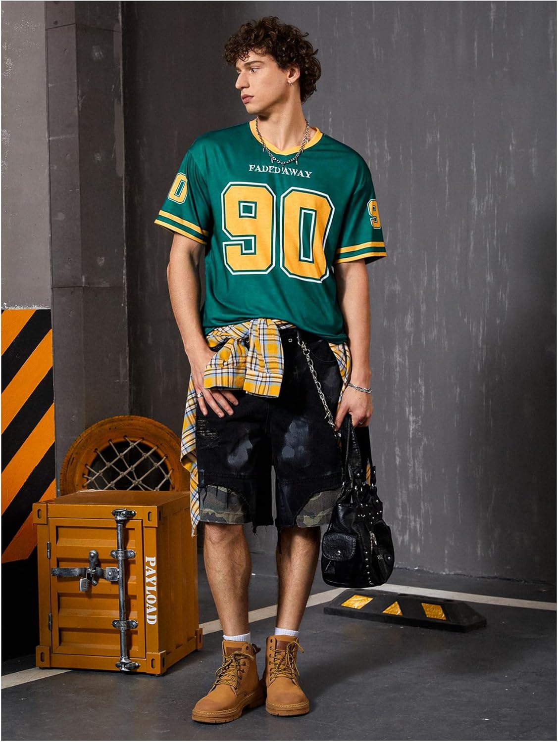 SHENHE Men's Y2k Jersey Shirts Vintage Number Graphic Oversized V Neck Tops Streetwear - Image 4