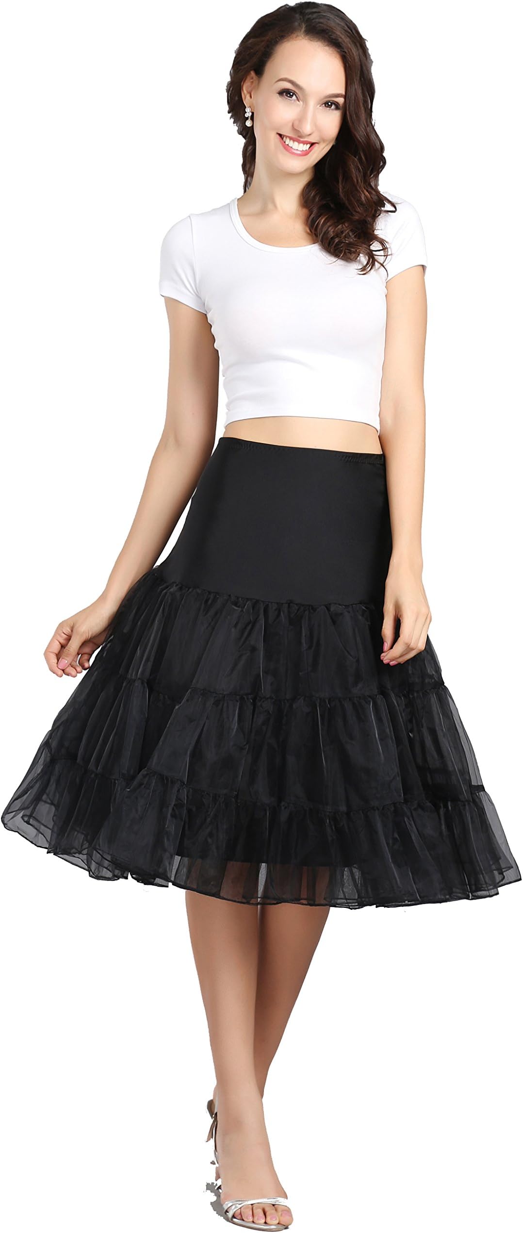 Women's Vintage 50s Rockabilly Petticoat 25.59" Length Tutu Underskirt