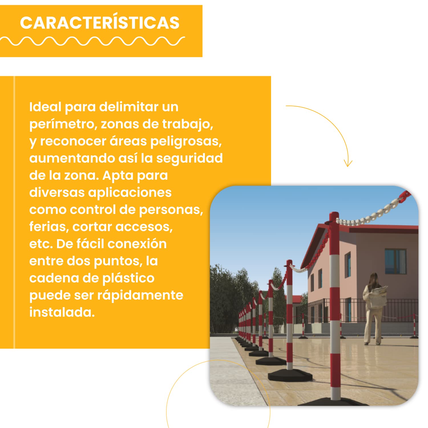 PARKING FACIL | Chaîne En Plastique D'Avertissement Et De Signalisation 6 mm x 25 M | Pour L'Entretien Des Autoroutes, Parkings, Zones Dangereuses | Matériau Résistant | Rouge Et Blanc