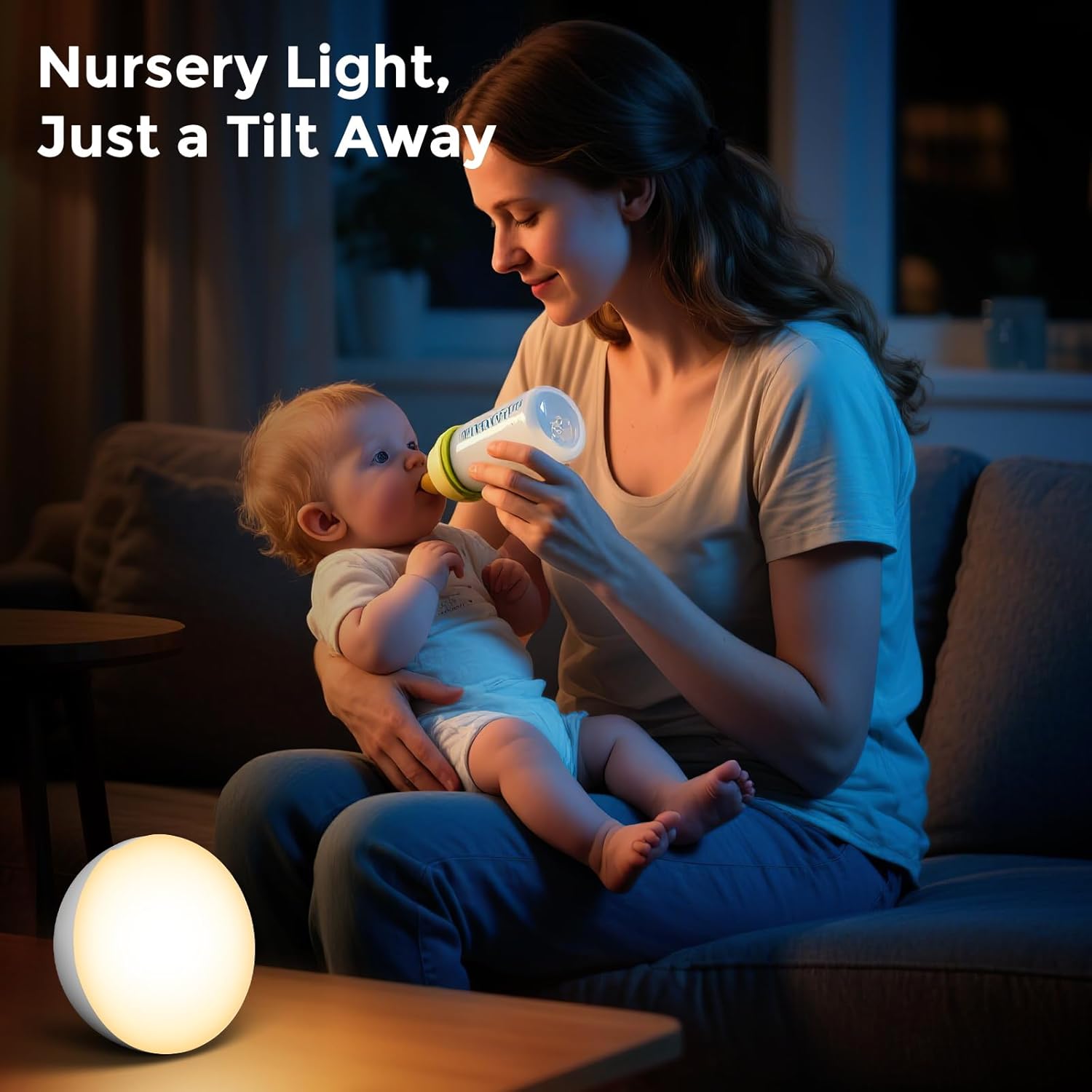Cordless Bedside Table Lamp with Gravity Sensor | Portable Wireless Rechargeable 2000mAh Battery Operated | Mini Warm Soft Ambient Night Stand Light | Gift for Bedroom, Nursery, Camping & Outdoor