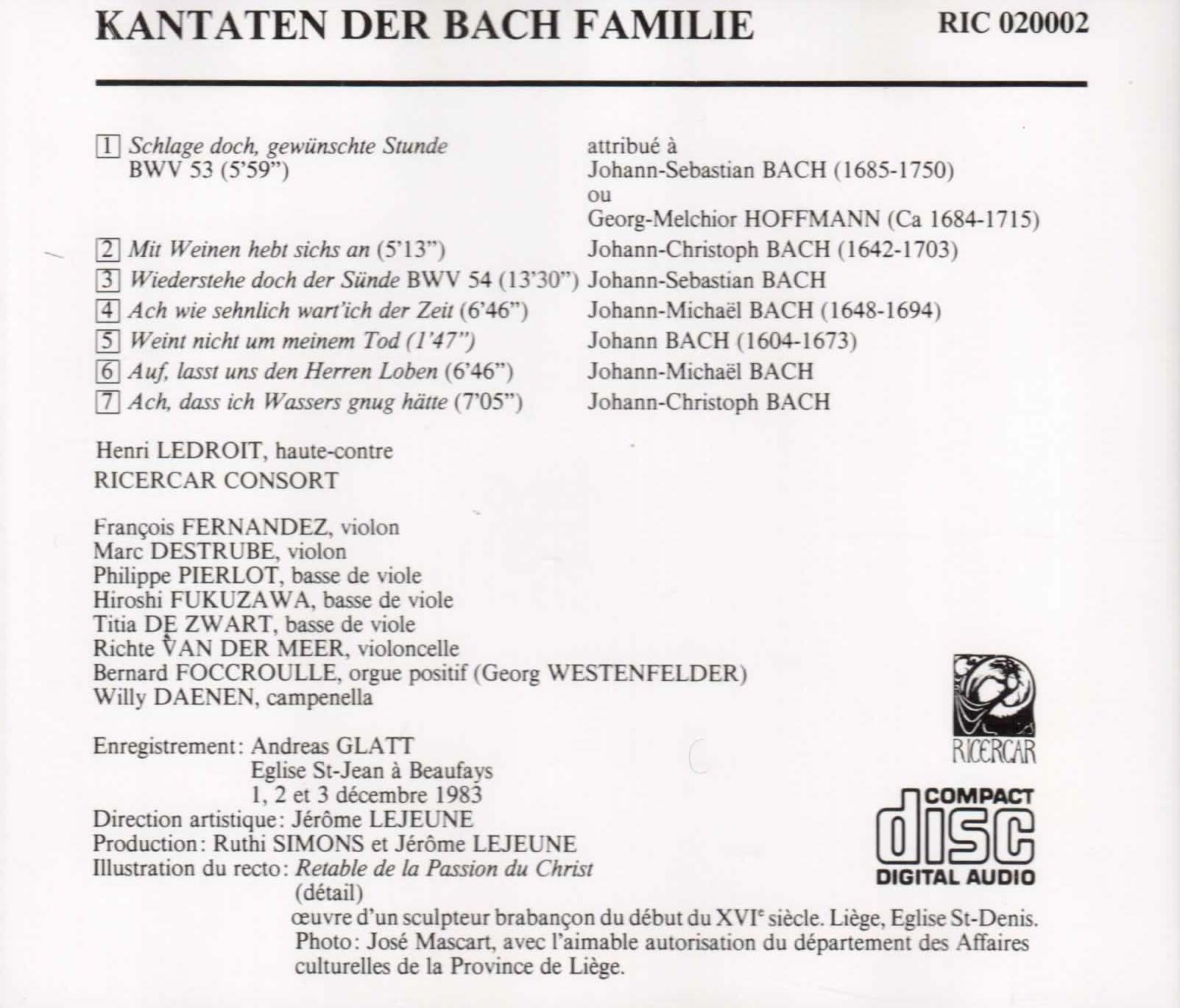 Kantaten der Bach Familie