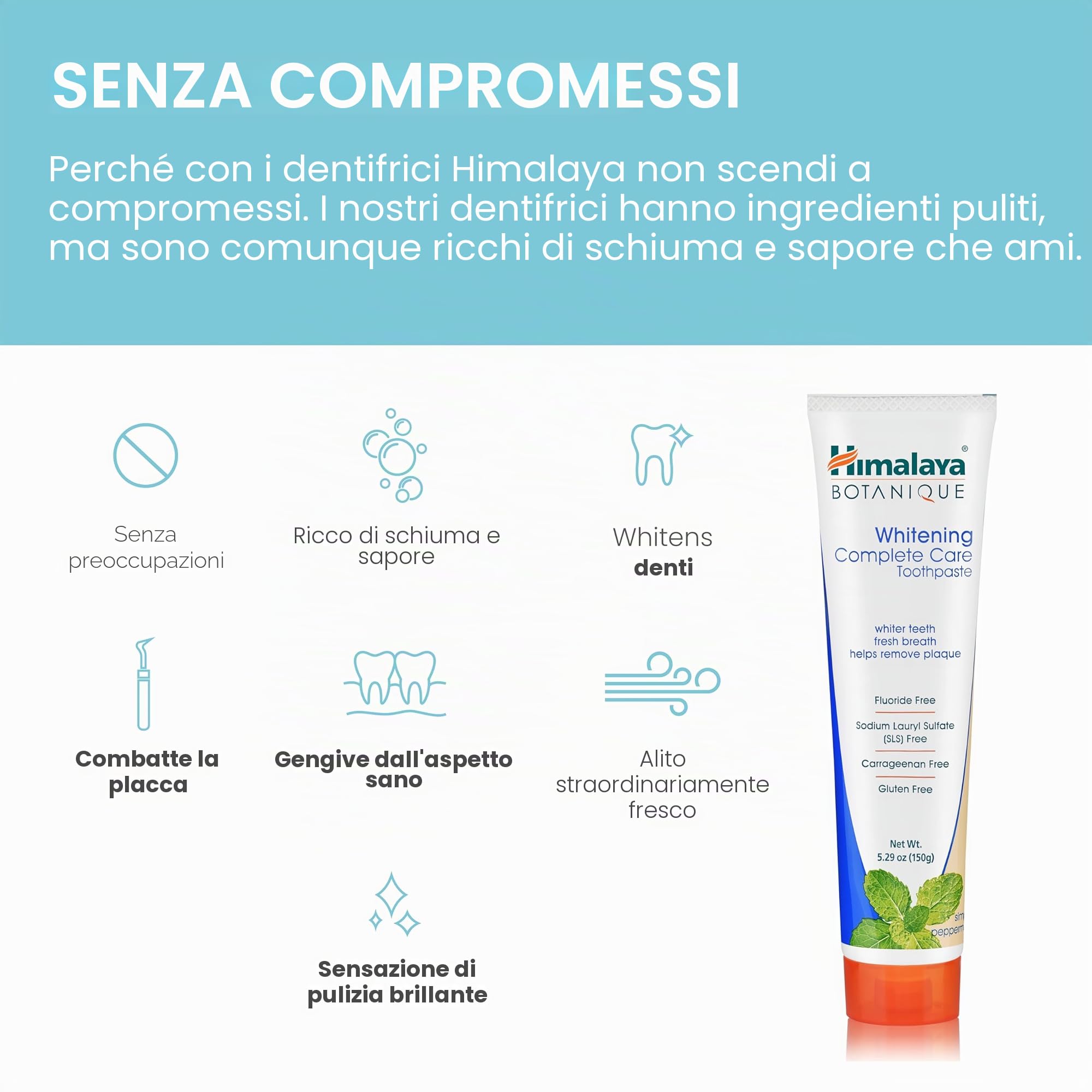 Himalaya Botanique Whitening simply Peppermint |Prevents germs and improves Oral & Dental health |Strenghtens teeth| All Natural, Fluoride & SLS free | 100% Vegetarian and Vegan Friendly- 150g