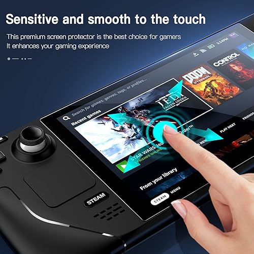 Miniatura 4 de Benazcap Paquete de 2 Protectores de pantalla de cubierta de vapor protector templado Ultra HD antiarañazos protector de vidrio de dureza 9H de alta