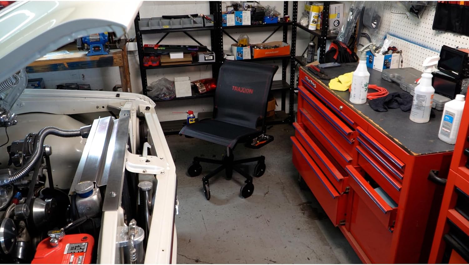 Traxion New 2-720 Progear MeshFlex Large Workseat 400lb Weight Capacity Now Includes 1 of the NEW 2-581 Accessory Tool Tray with Cupholder