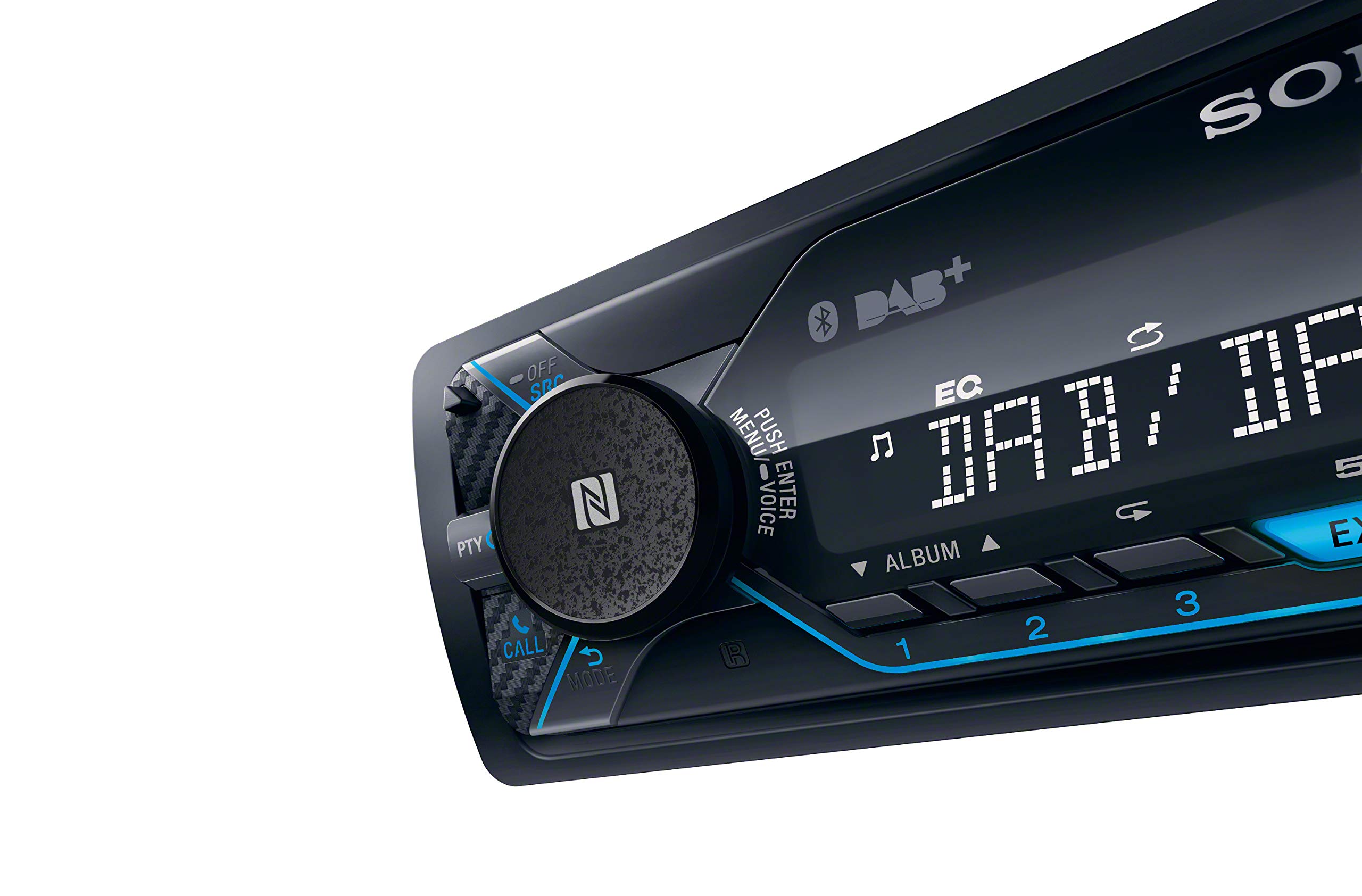 Sony DSX-A510KIT DAB+ Autoradio mit Antenne, Dual Bluetooth, NFC, USB und AUX Anschluss | blaue Beleuchtung | Freisprechen, Schwarz