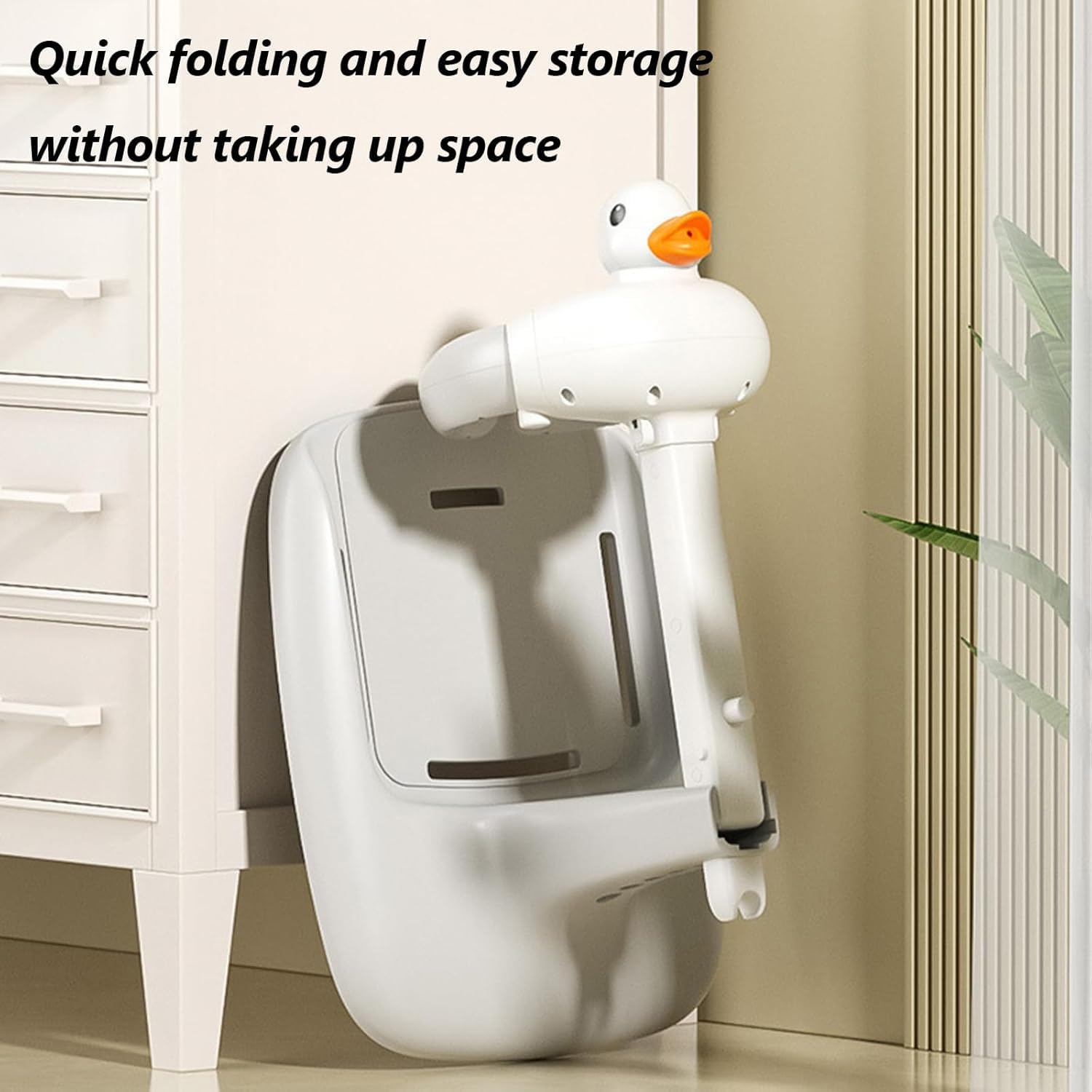 Calyrex Adjustable Baby Shower Stand, Baby Bath Stan, Free Standing Baby Shower Stan with Adjustable Height and Safety Handle, Foldable Compact Bathtub with Stan for Babies 6-36, - Image 9 thumbnail