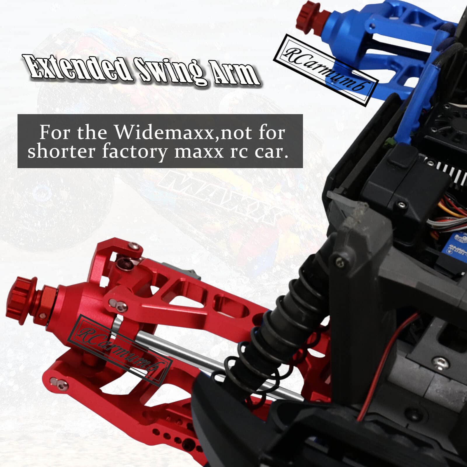 Traxxas X Maxx Rcarmumb RC Upgrades Part Suspension Arms For 1/10 WideMaxx,Aluminum Lower Suspension Kits & Upper Suspension Arms Set,Hops Up For Model# 89086-4 ,Replace #8995X,(Left And Right) Red Traxxas Maxx Parts