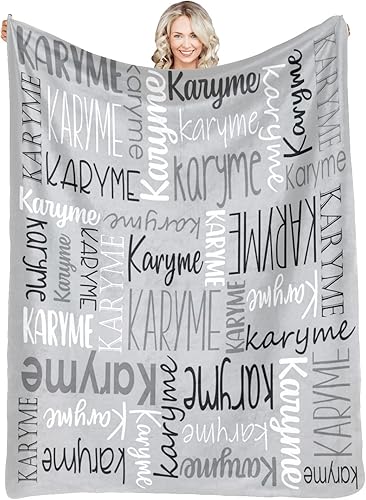 Miniatura 28 de Mantas personalizadas con nombres, regalos para bebés, niñas y niños, manta personalizada de vellón suave y sherpa con nombre para niños y adultos,