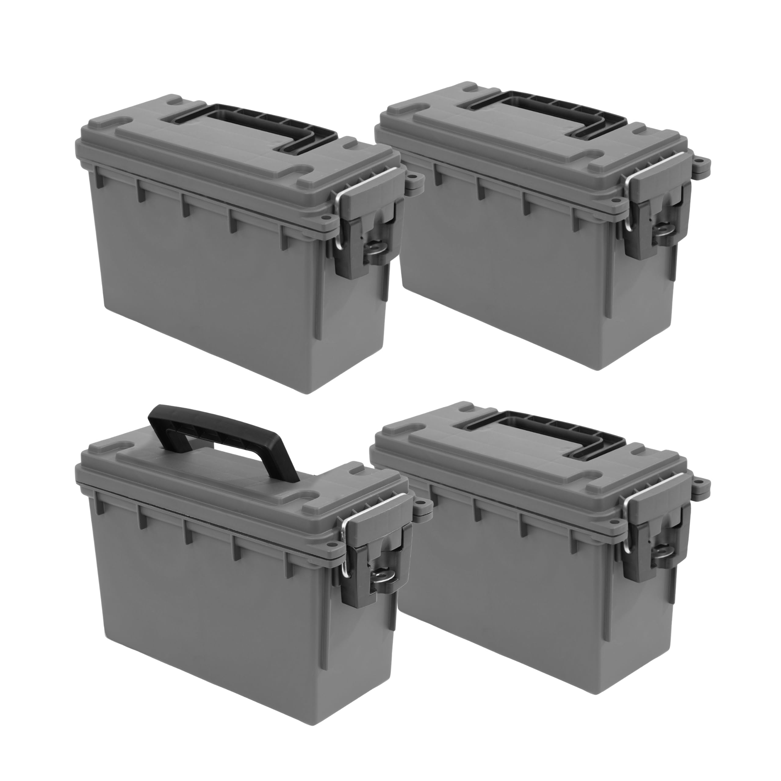 Sheffield Ammo Box Made in USA, Stackable Lockable Ammo Storage Box, Gray