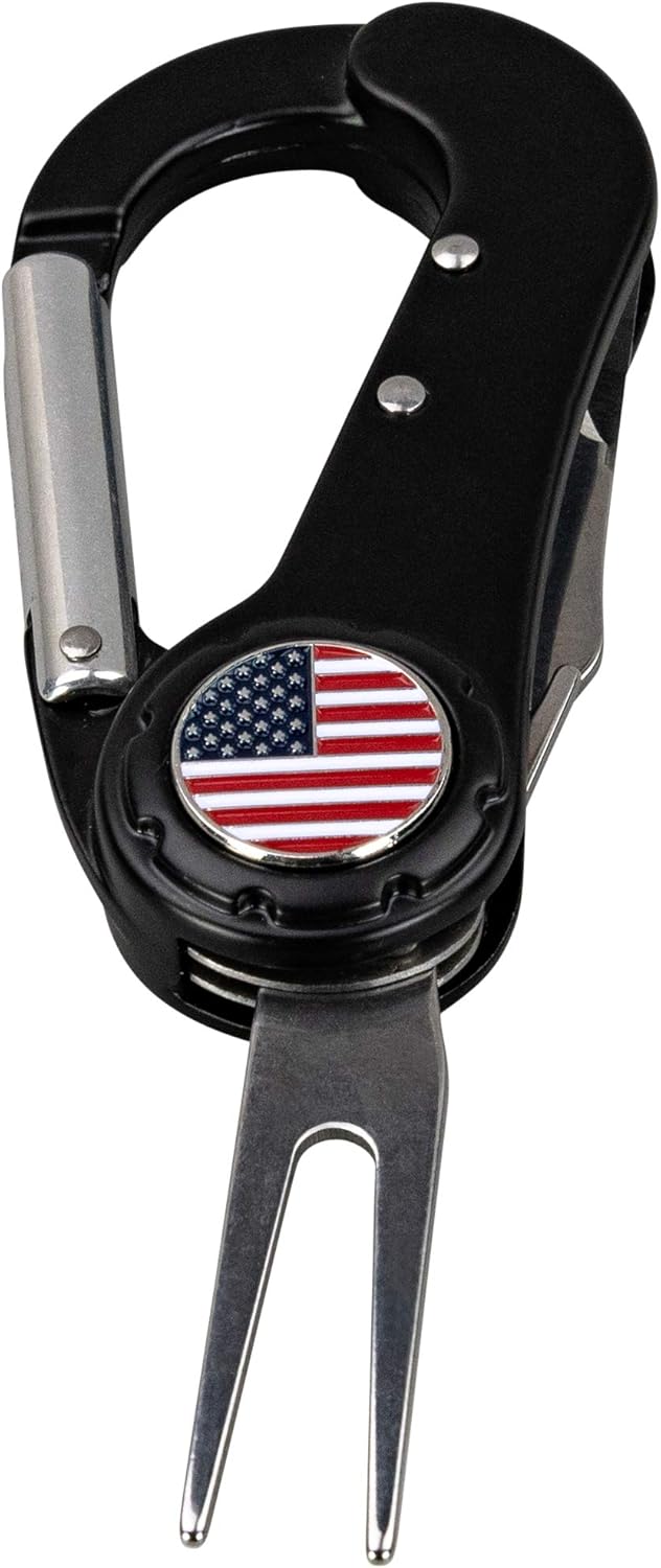review Golfing Gizmos 5 in 1 Golf Tool Accessories - Divot Repair Tool, Ball Marker, Cutter, Spike Tightener with Carabiner Clip