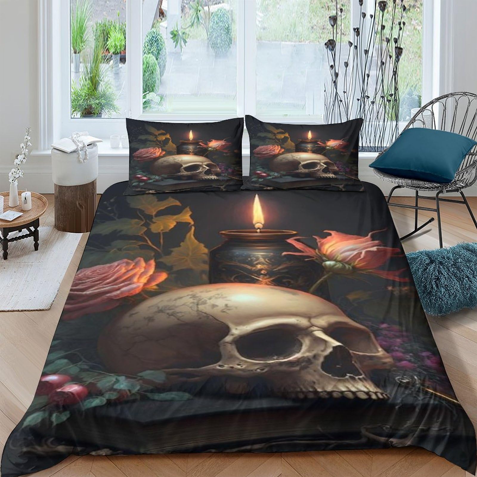 Housse de couette crâne 3D de qualité supérieure en microfibre souple 200x200cm