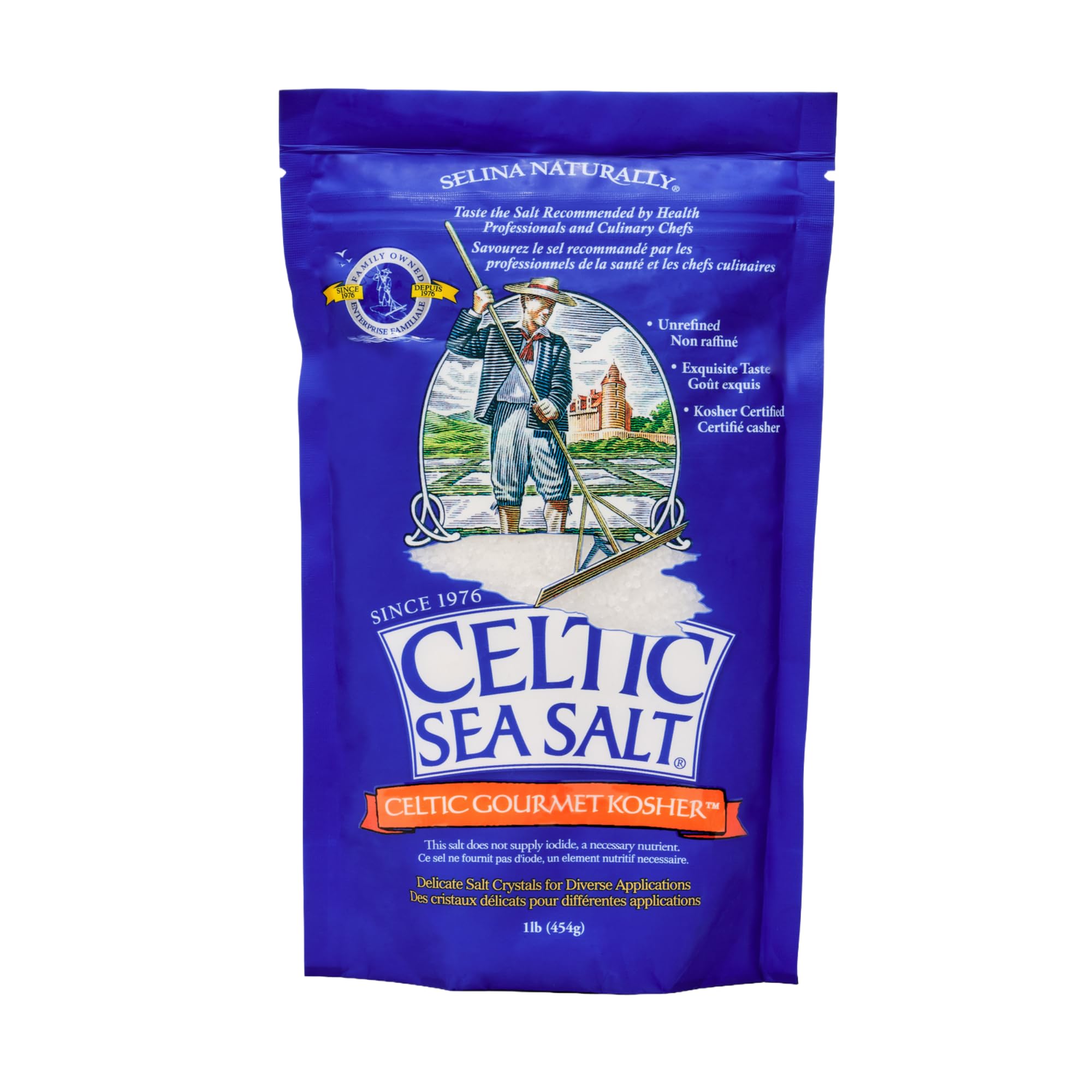 Celtic Sea Salt Kosher Unrefined Sea Salt Chef Trusted Sustainably Harvested GMP Certified Cooking Baking Meat Seasoning Pasta