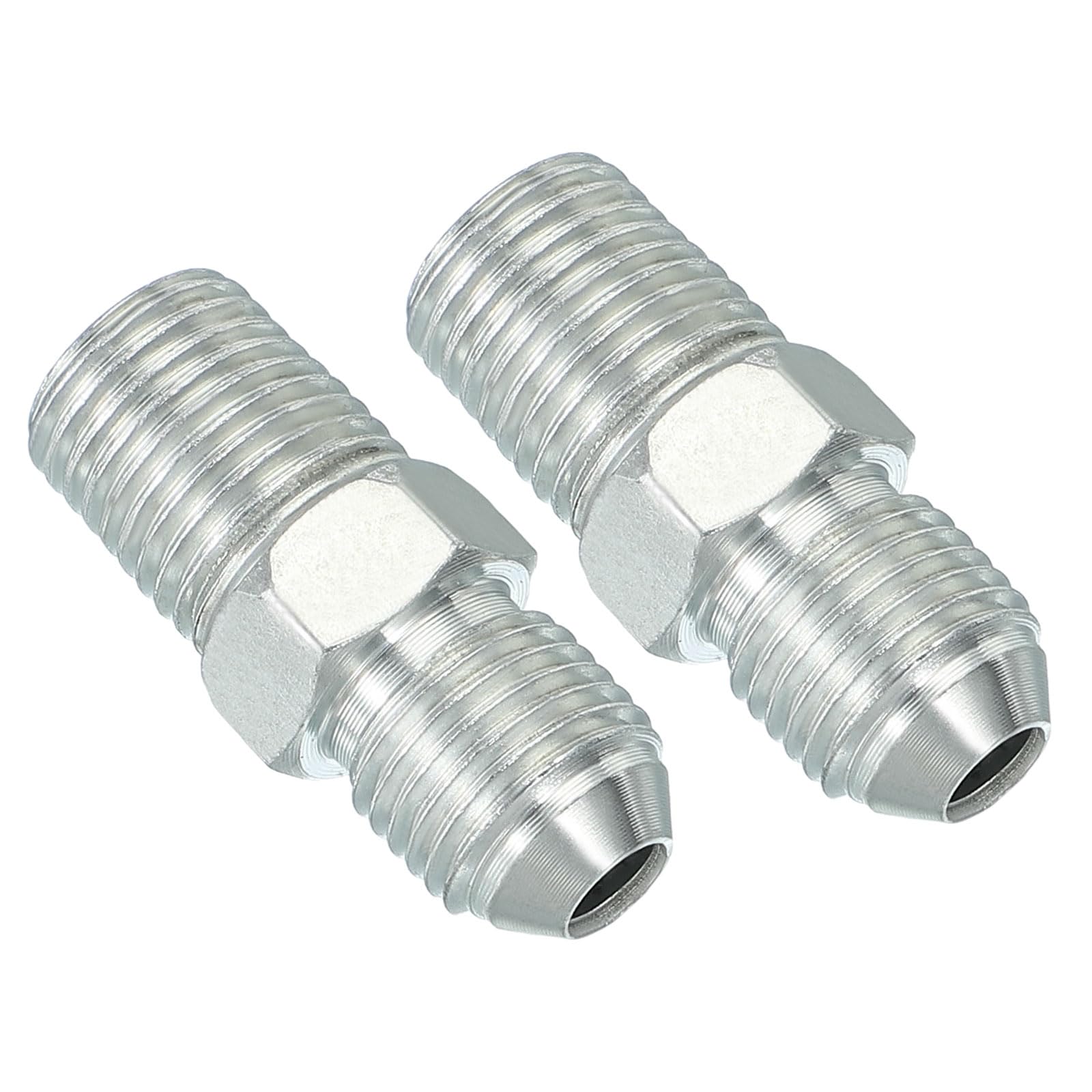 PATIKIL Pipe Adapter Connector 1/2" Male 74 ° Flare JIC x 1/4" Male R Pipe Fitting 2 Pcs Oil Feed Restrictor Fitting Hydraulic Connector for Oil Steam Water Pipelines System