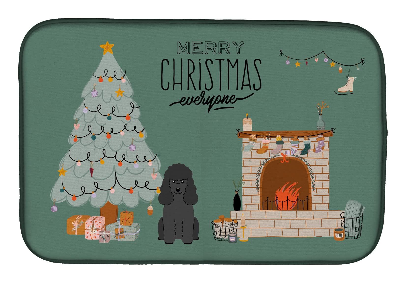 Tapis de séchage caniche noir Caroline's Treasures absorbant pour vaisselle de cuisine propre