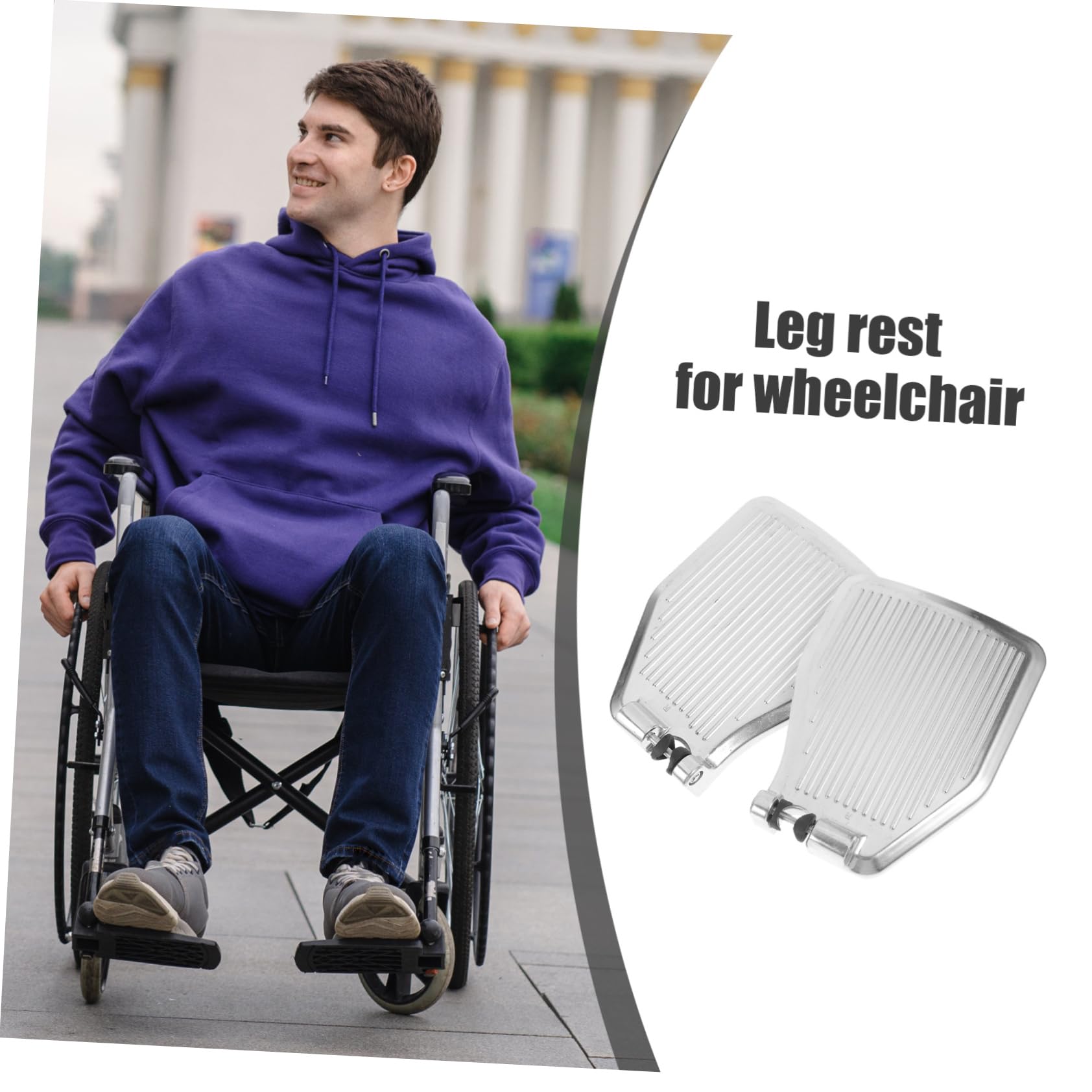 PACKOVE Reposapiés para Silla de Ruedas Aluminio Antideslizante Reforzado Ranura Accesorio Seguro para Pacientes y Personas Mayores Movilidad Diaria