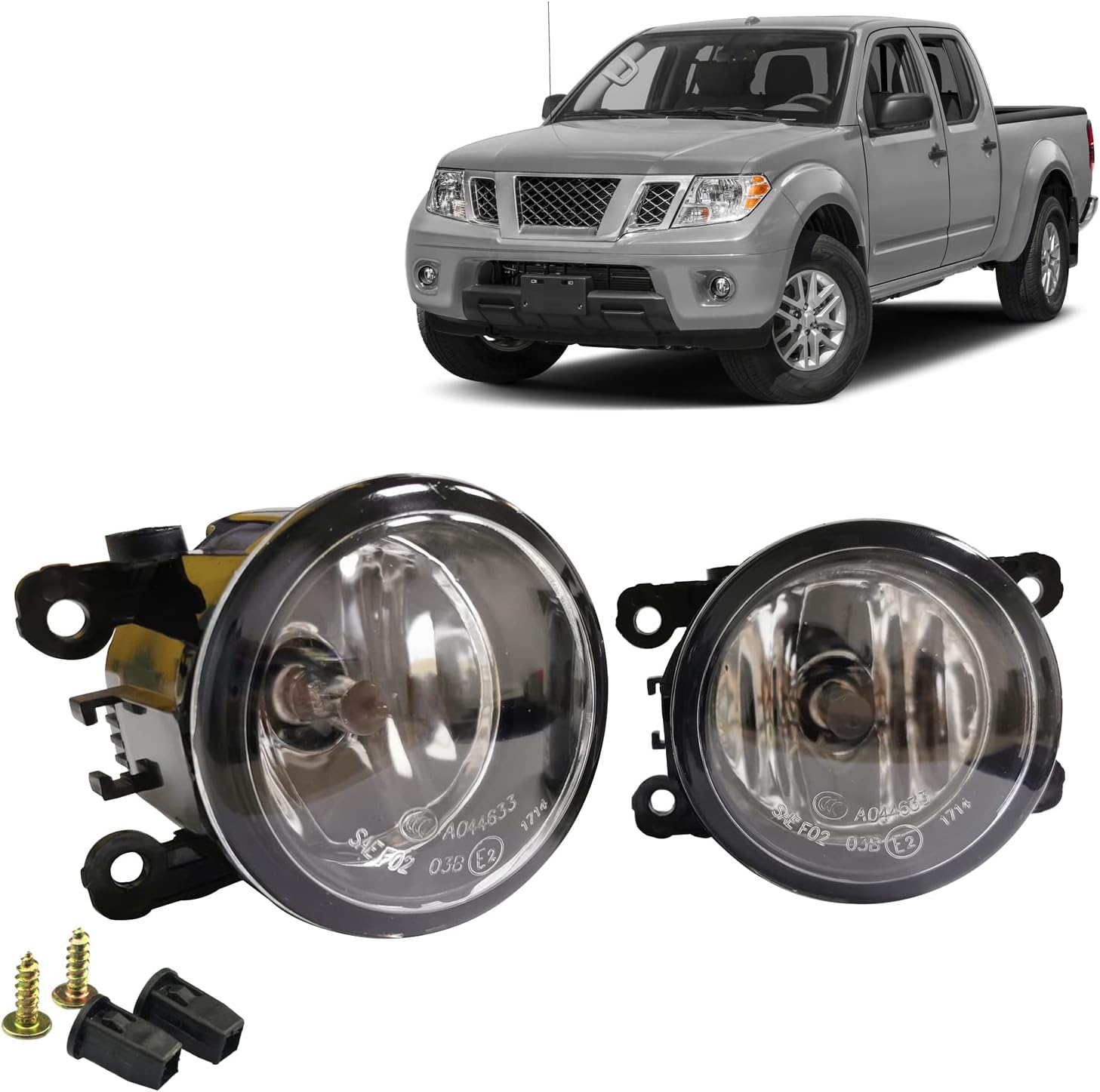 Front Bumper Driving Fog lights Halogen Lamp Compatible with Nissan Forntier 2005-2019 with Clear Lens