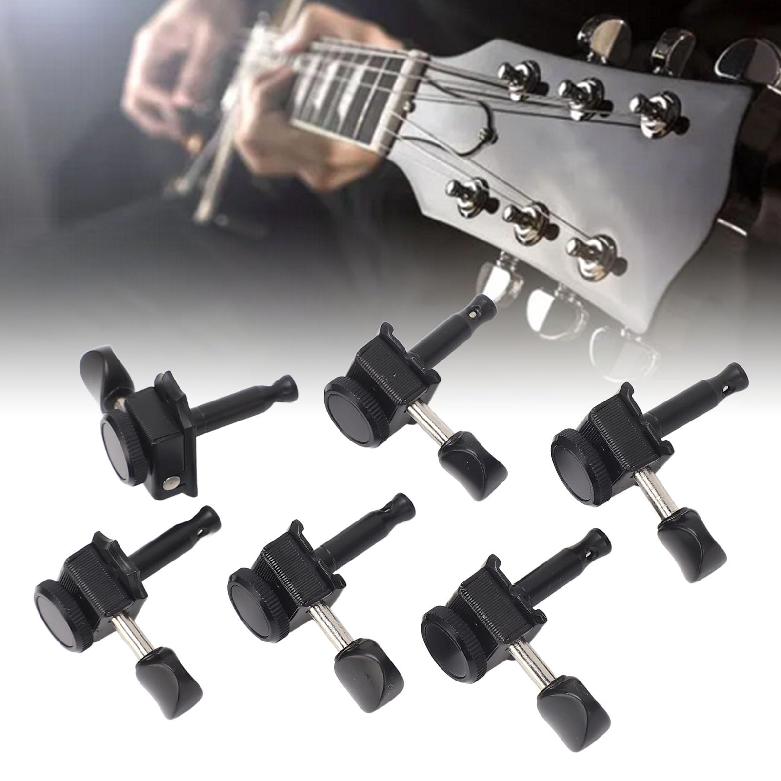 Suncellari di bloccaggio di chitarra 6pcs Impostazione premium in lega di blocco zinco di tuning sigillato tasti grave ingranaggi interni destra per la mano destra per LP Sg Epi