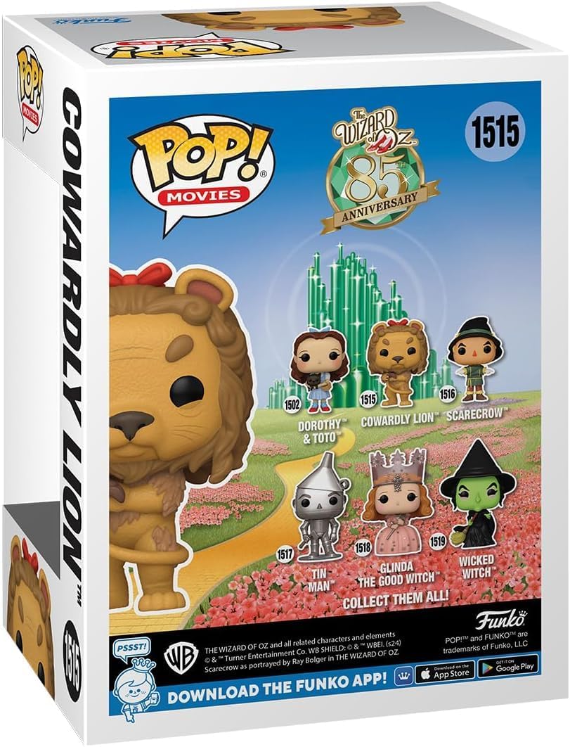POP Movies: The Wizard of Oz 85th Anniversary - Cowardly Lion Limited Edition Chase Funko Vinyl Figure (Bundled with Compatible Box Protector Case), Multicolor, 3.75