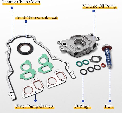 Miniatura 3 de Kit de bomba de aceite de alto volumen M295HV con juntas TCS45993 y perno equilibrador 12557840 para Chevy Silverado Suburban 1500 Tahoe Trailblazer
