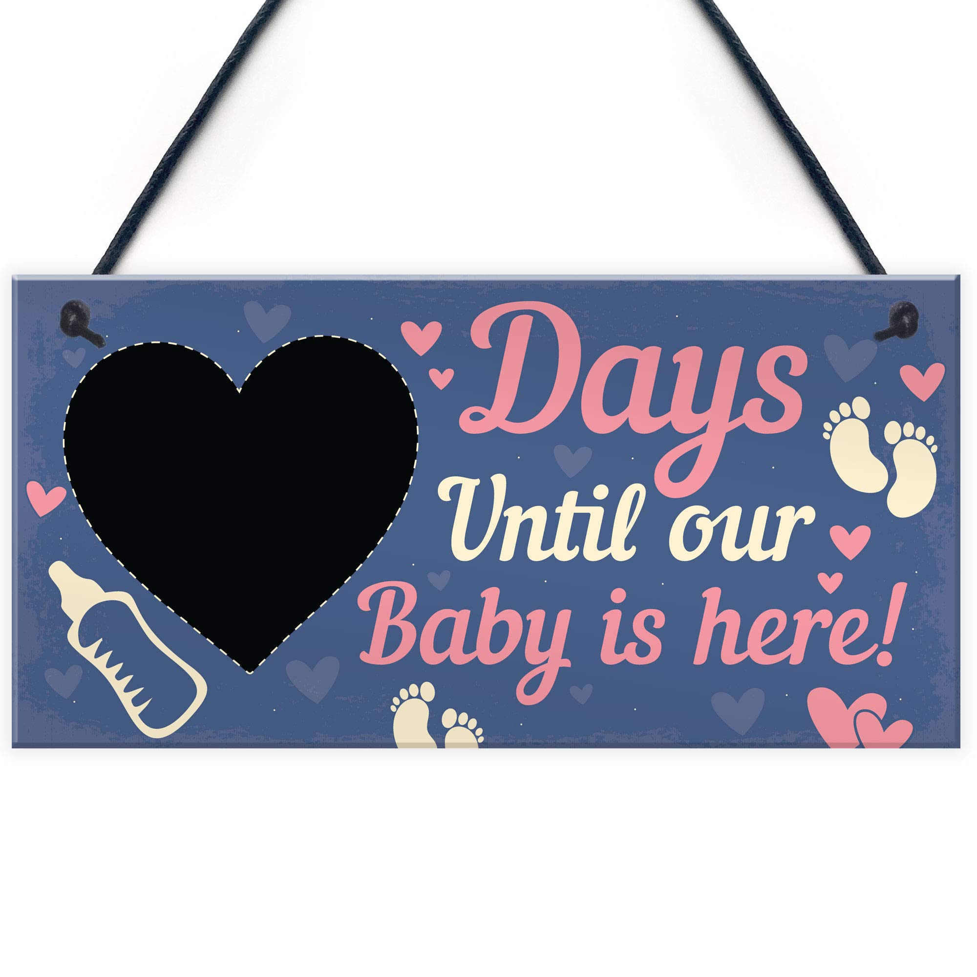 Red Ocean Multicolour Chalkboard Countdown To Birth Sign Mum Dad To Be Gifts New Born Baby Gifts Keepsake