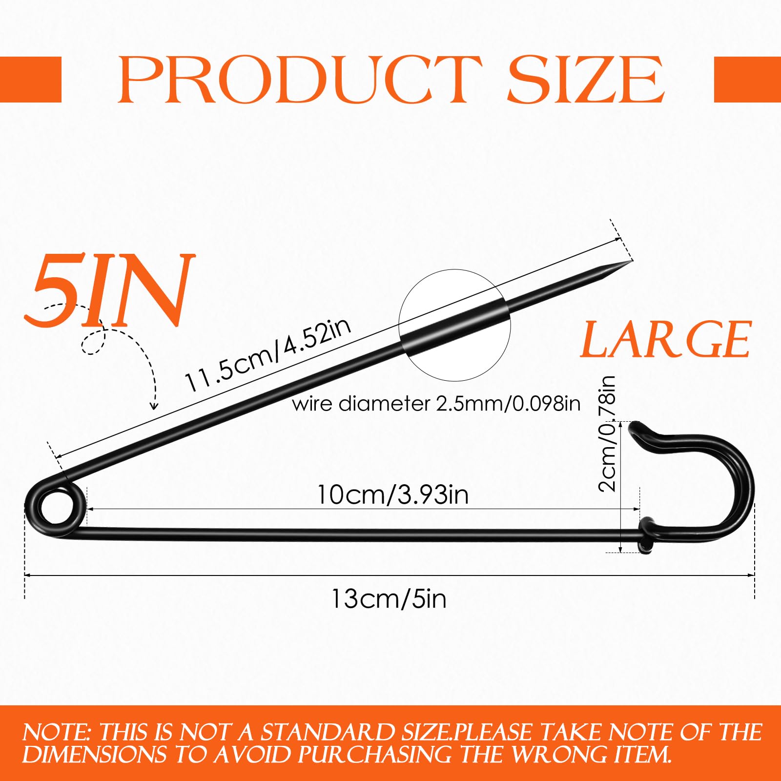 Lot De 10 épingles à Nourrice Géantes Très Résistantes De 12,7 Cm Pour
