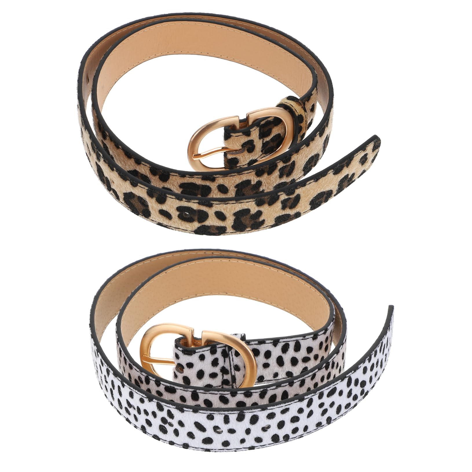 SHERCHPRY2pcs Pants womens dress belt Korean casual metal button printing alloy woman belts for dresses dress belt leopard print jeans Miss Buckle waist belt for dresses pu pin women's